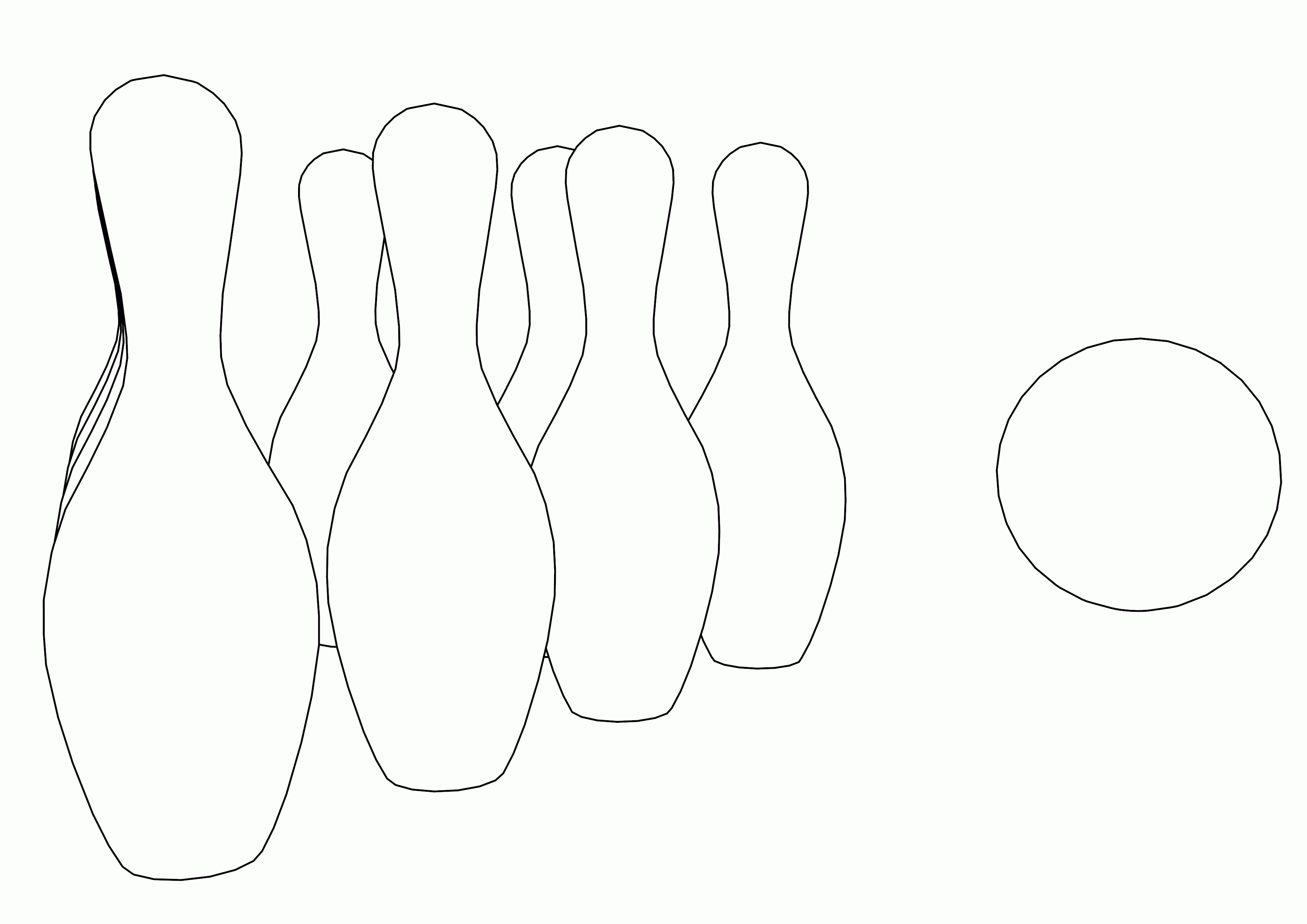 Plansa de colorat cu Bowling 30 24